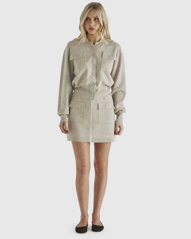SASS CLOTHING - Baldwin Knit Skirt (Oatmeal)