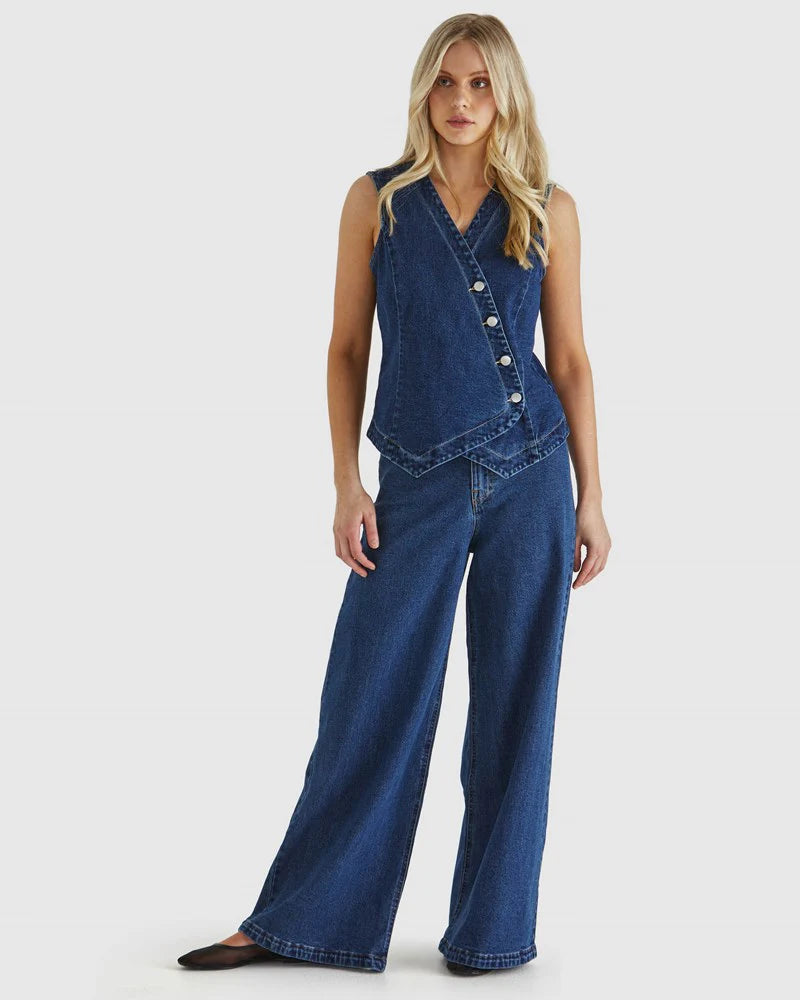 SASS CLOTHING - Marza Denim Vest 78 Wash