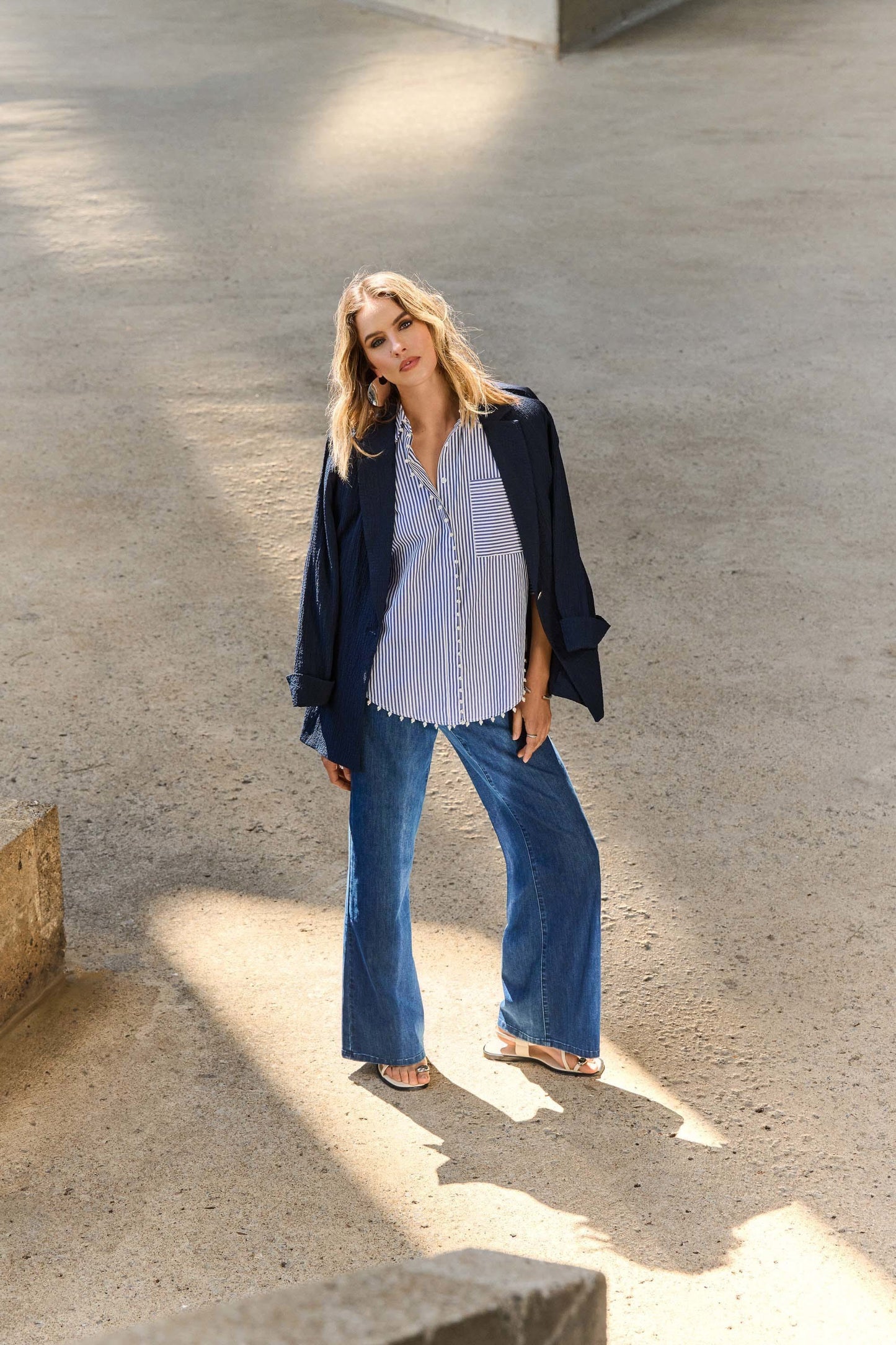 JOSEPH RIBKOFF - Goldie Classic Wide Leg Stretch Jean