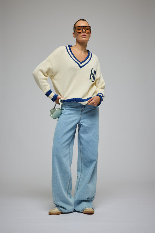 ARAMINTA JAMES - V-Neck Sweater Coconut