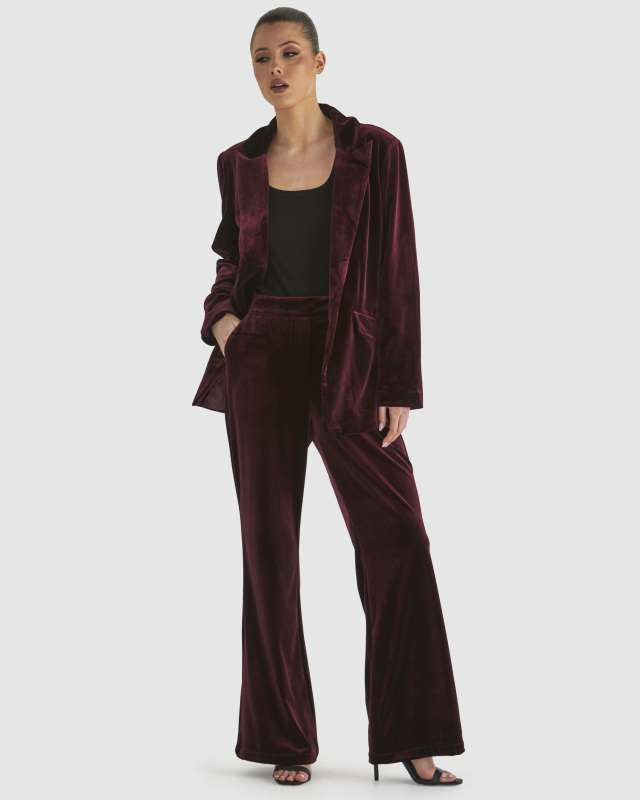 FATE + BECKER - Mustang Sally Velvet Blazer (Wine)