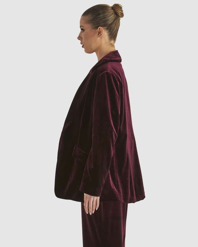 FATE + BECKER - Mustang Sally Velvet Blazer (Wine)