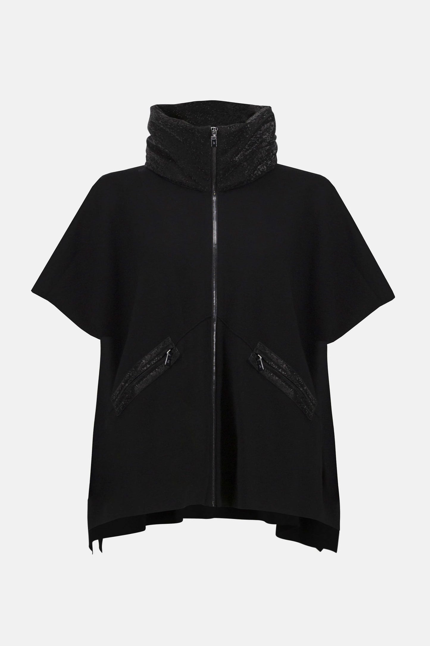 JOSEPH RIBKOFF - Faux Leather trimmed Poncho Sleeve Jacket