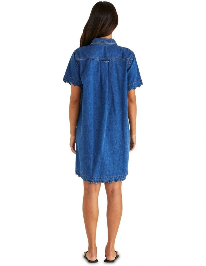 SASS CLOTHING - Vale Scalloped Denim Dress