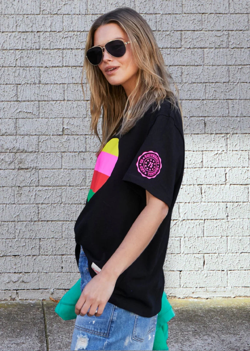 HAMMILL & CO - Rainbow Heart Tee (Black)