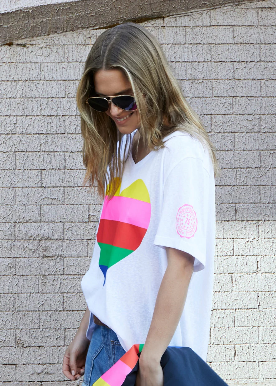 HAMMILL & CO - Rainbow Heart Tee (White)