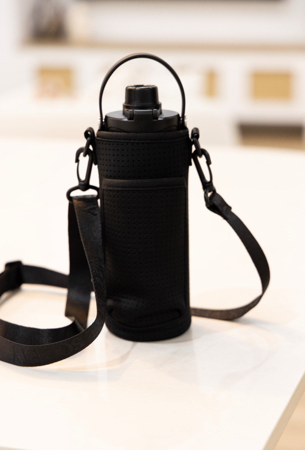 NEOPRENE SOCIETY - Black Neoprene Bottle Phone Bag