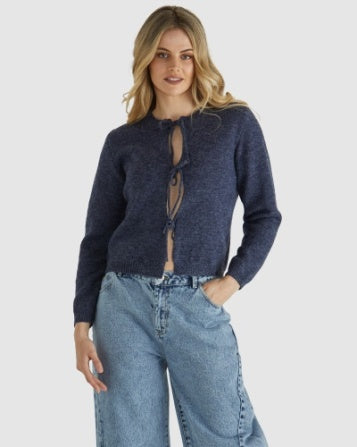 SASS CLOTHING - Greta Cardi Navy Marle