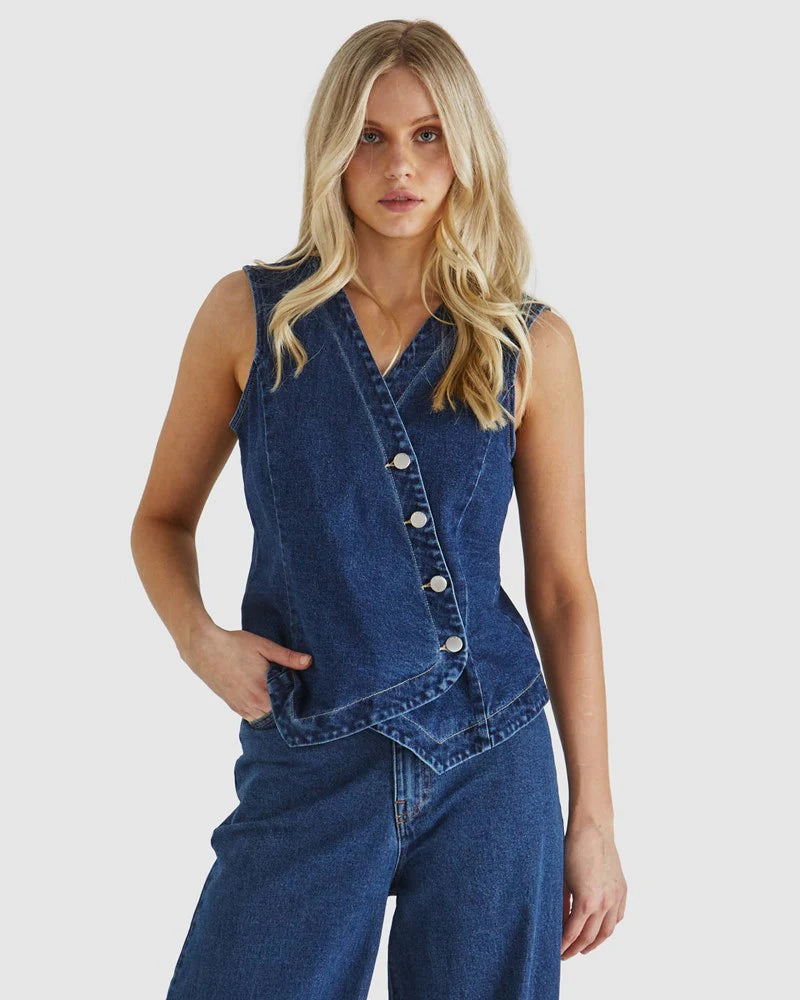 SASS CLOTHING - Marza Denim Vest 78 Wash
