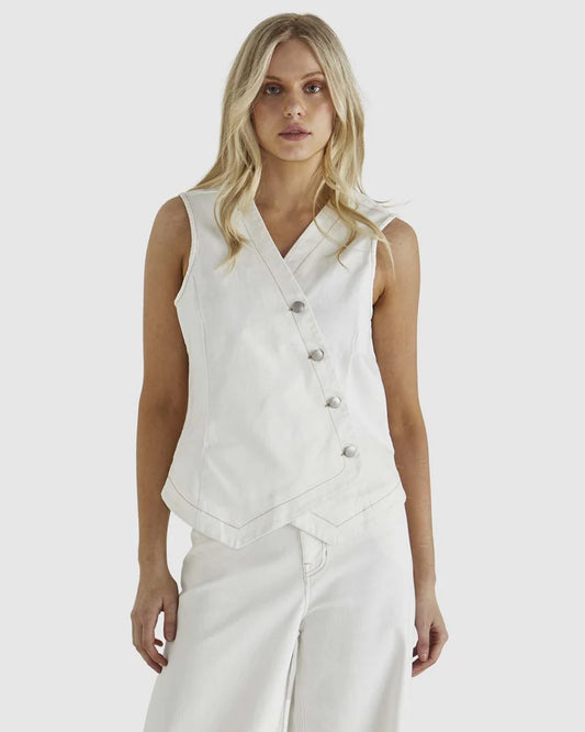 SASS CLOTHING - Marza Denim Vest (Bone)