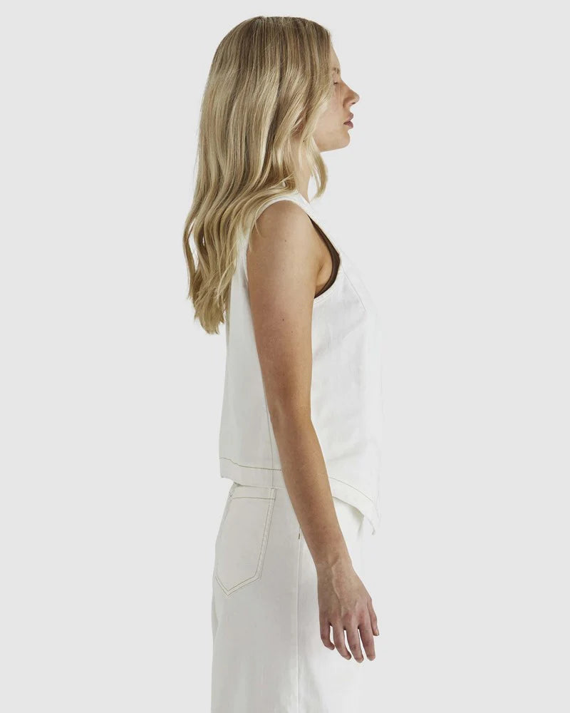 SASS CLOTHING - Marza Denim Vest (Bone)
