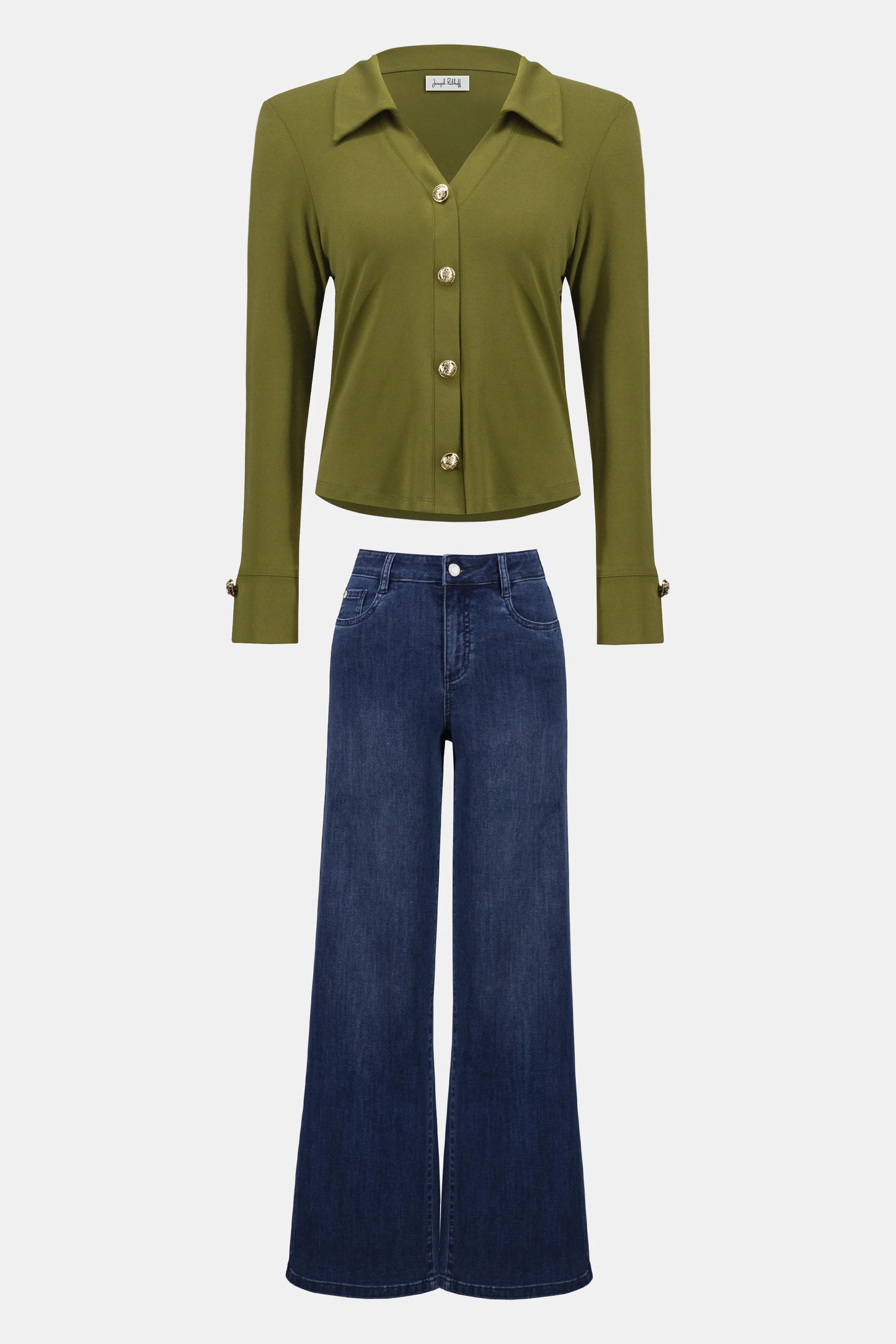 JOSEPH RIBKOFF - Goldie Classic Wide Leg Stretch Jean