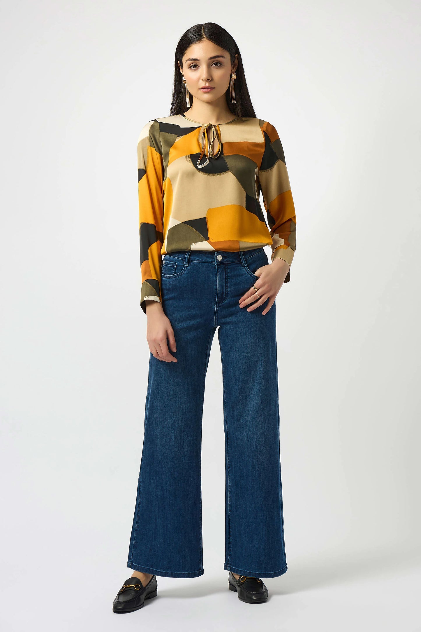 JOSEPH RIBKOFF - Goldie Classic Wide Leg Stretch Jean