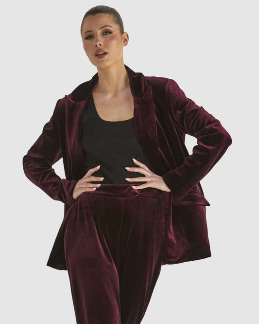 FATE + BECKER - Mustang Sally Velvet Blazer (Wine)