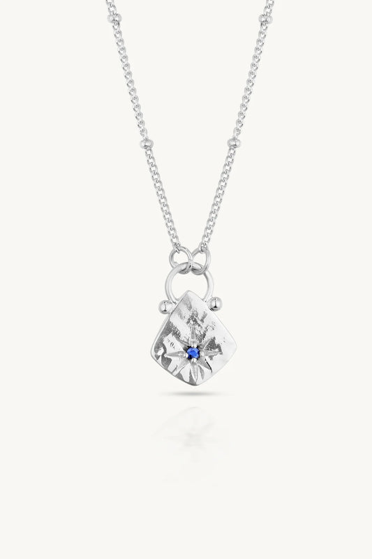 TONIMAY - Sapphire Star Hammered Silver Necklace