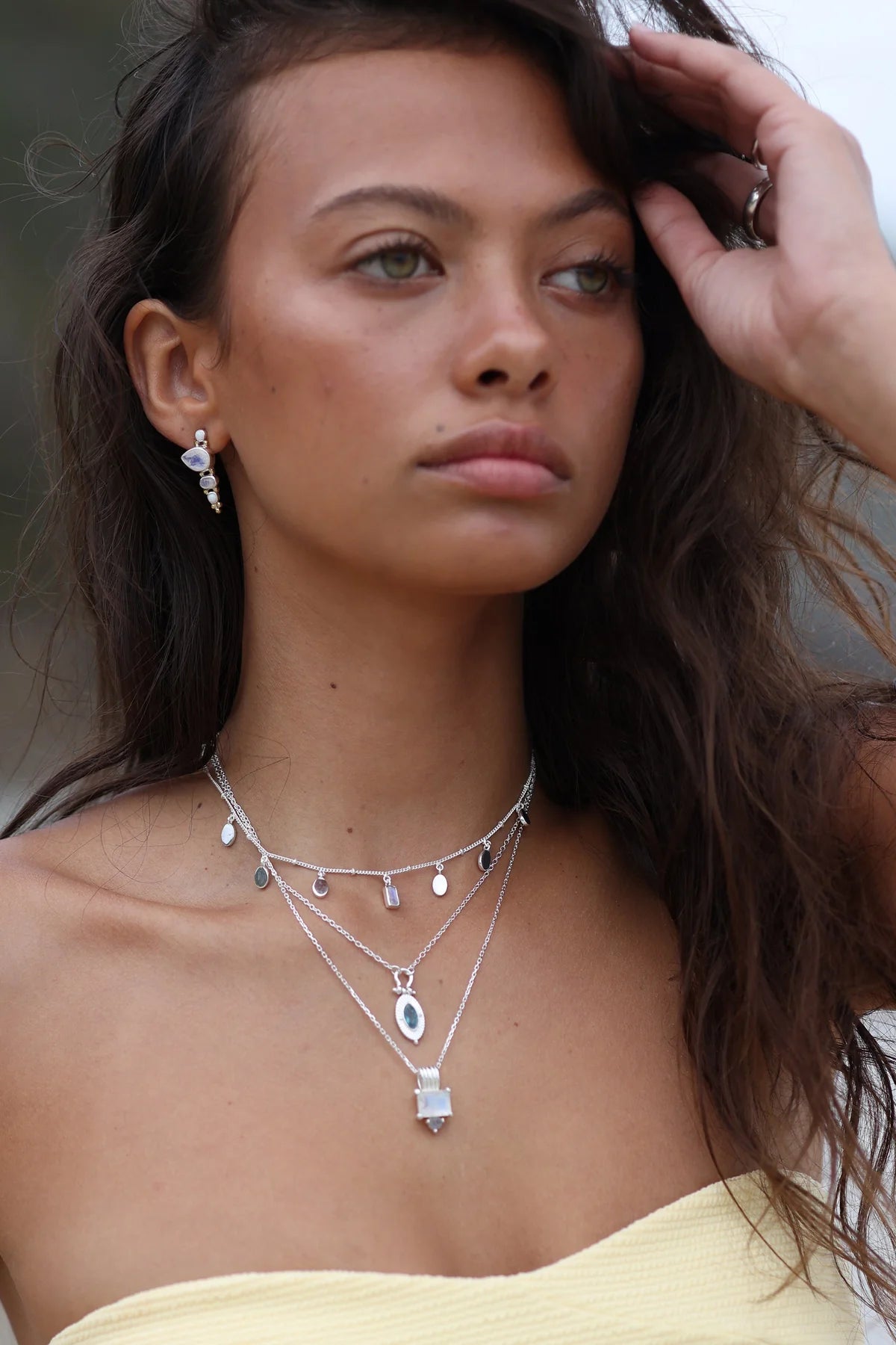 TONIMAY - Petal Moonstone Silver Necklace