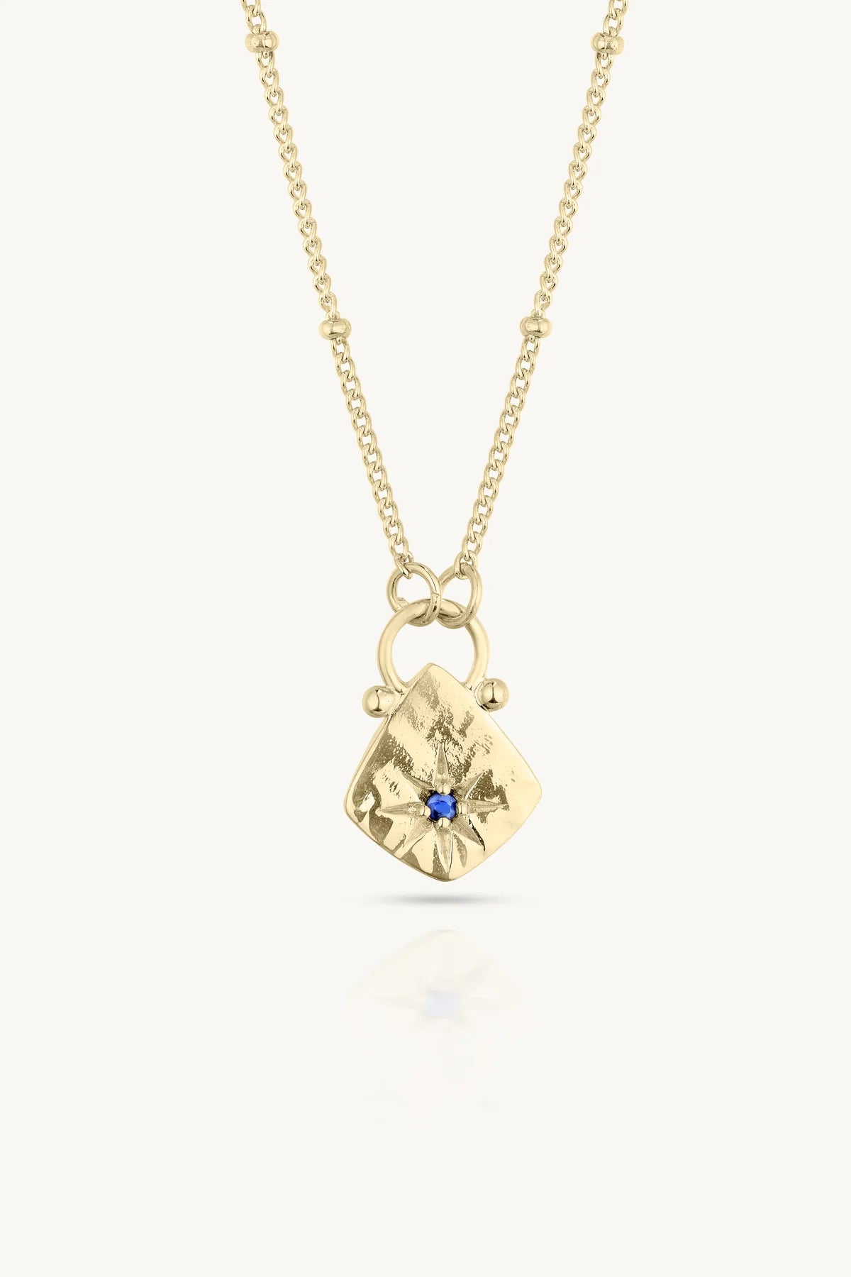 TONIMAY - Sapphire Star Hammered Gold Necklace