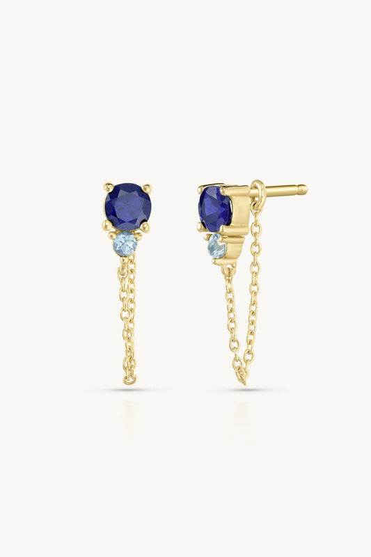 TONIMAY - September Ombré Sapphire Birthstone Gold Stud