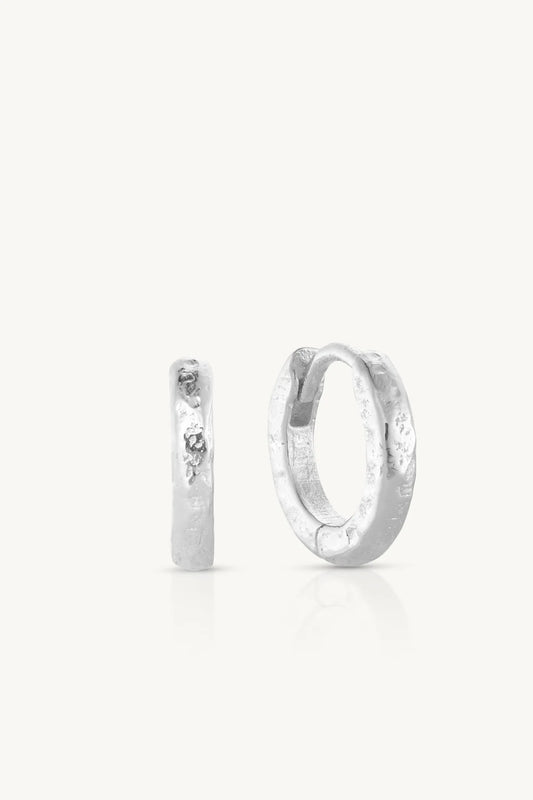 TONIMAY - Textured Silver Huggies (Small)
