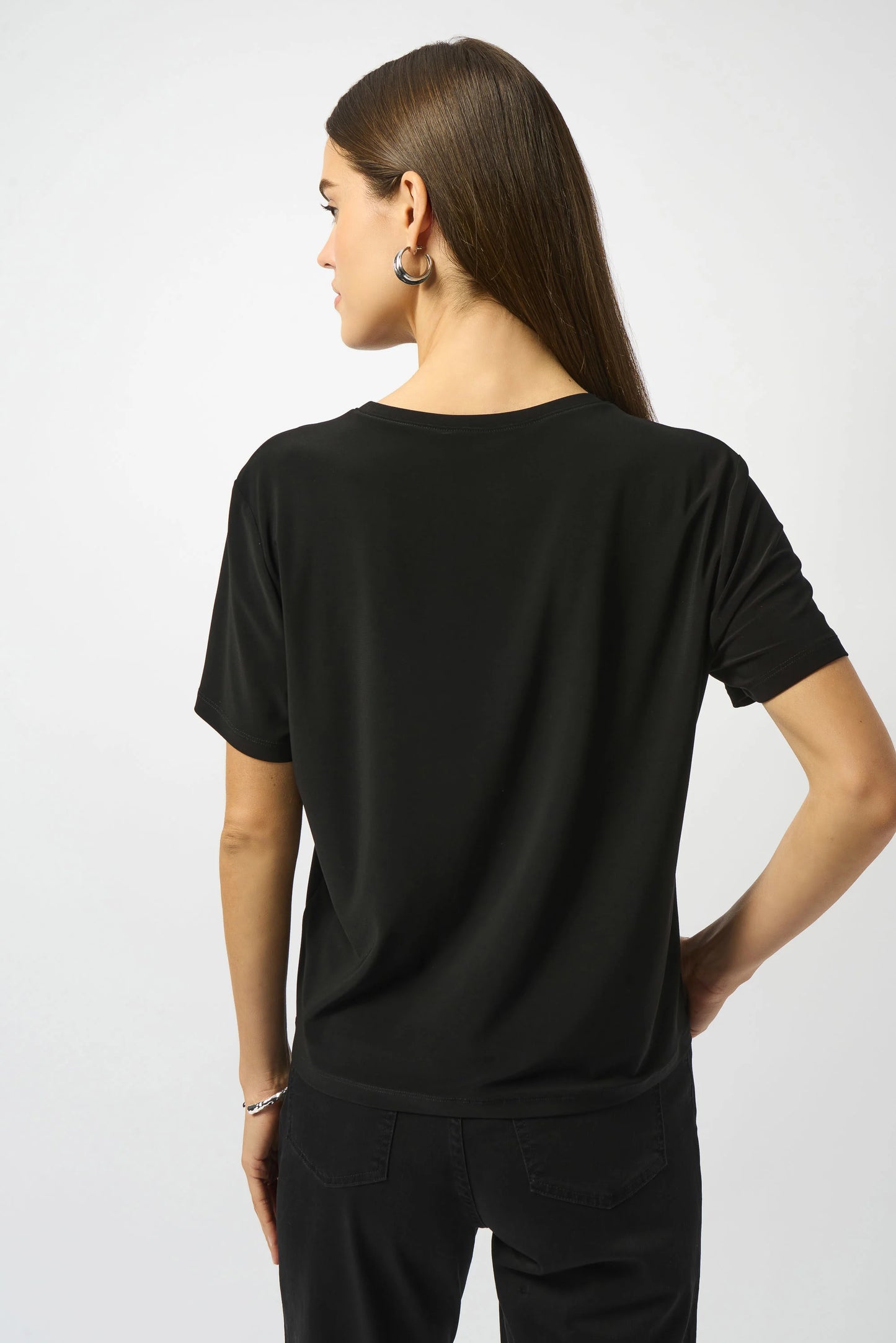 JOSEPH RIBKOFF - Silky Knit Embellished Boxy T-Shirt