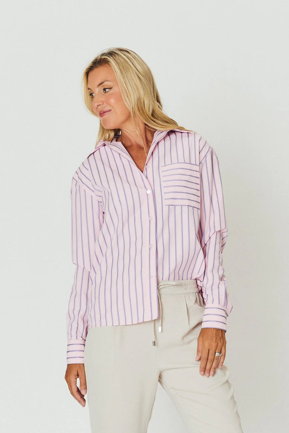 WE ARE THE OTHERS - Chloe Shirt (Purple stripe)