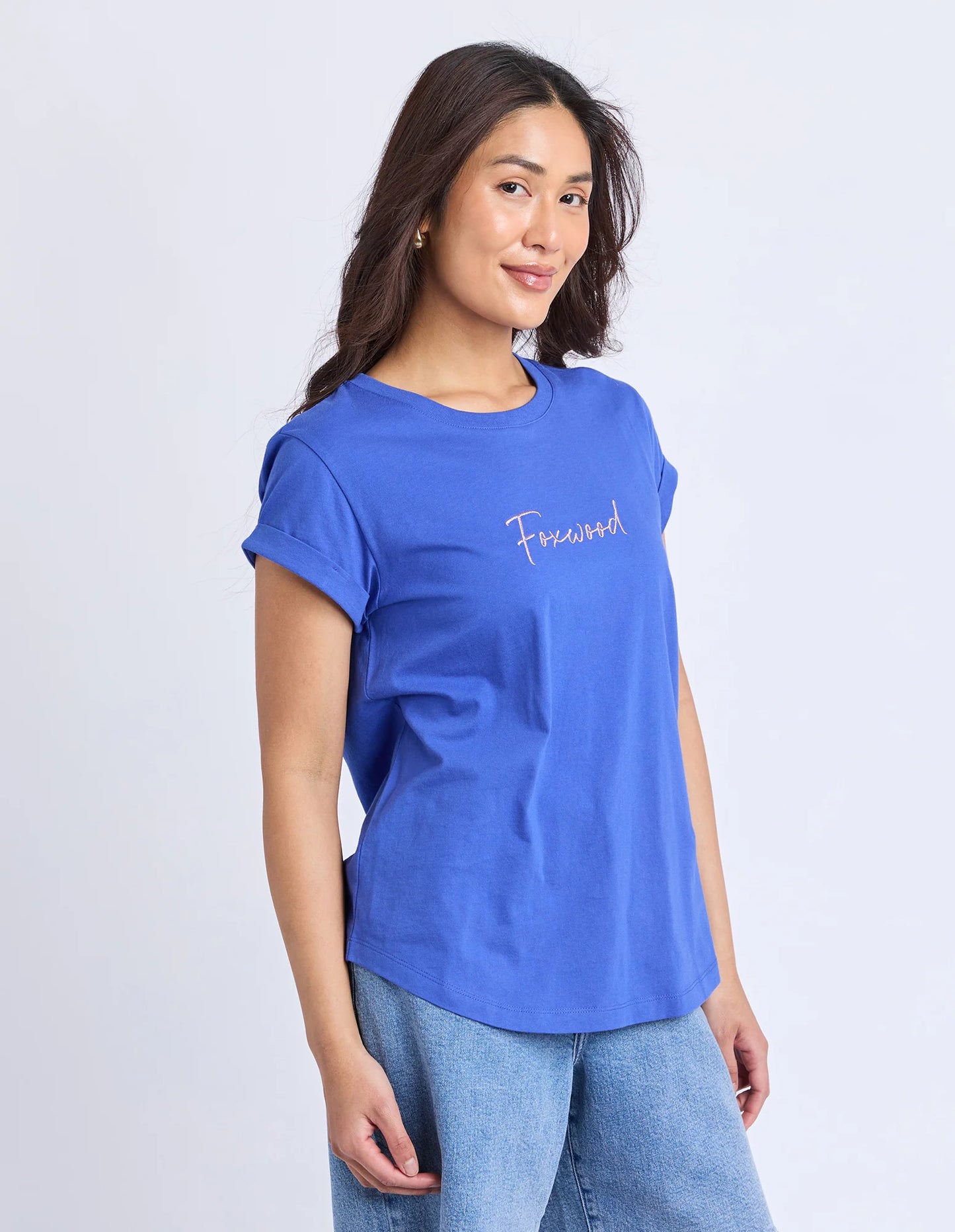 FOXWOOD - Signature Contrast Tee - Blue With Lilac