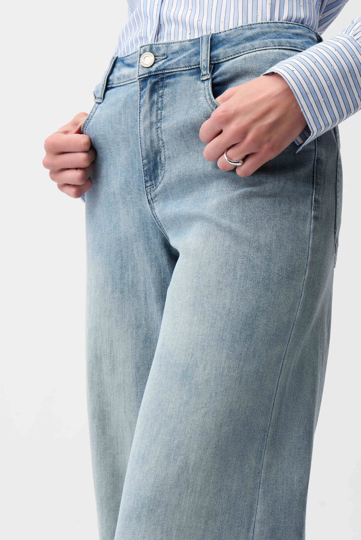 JOSEPH RIBKOFF - Goldie Classic Wide Leg Stretch Jeans (Light Blue)