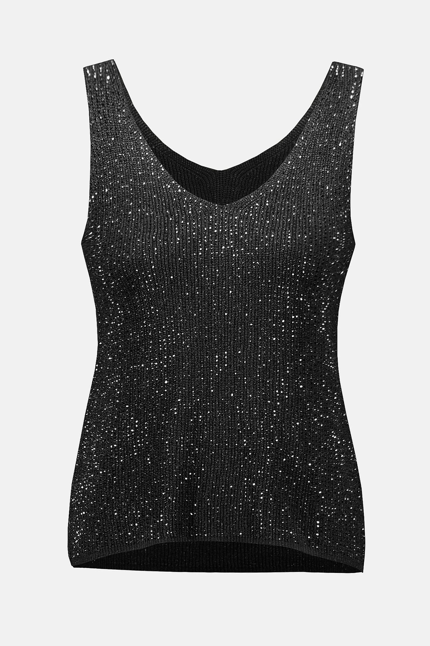 JOSEPH RIBKOFF - Metallic Knitted Camisole with Rhinestones