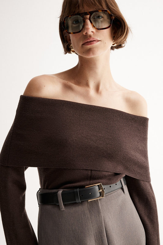 ELKA COLLECTIVE - Alexa Knit Top Chocolate