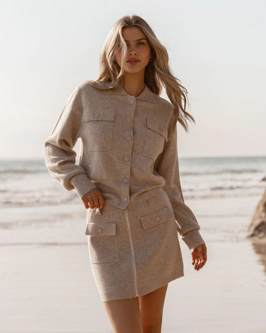 SASS CLOTHING - Baldwin Knit Jacket (Oatmeal)
