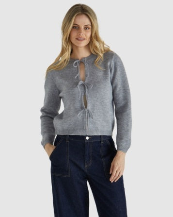 SASS CLOTHING - Greta Cardi Grey Marle